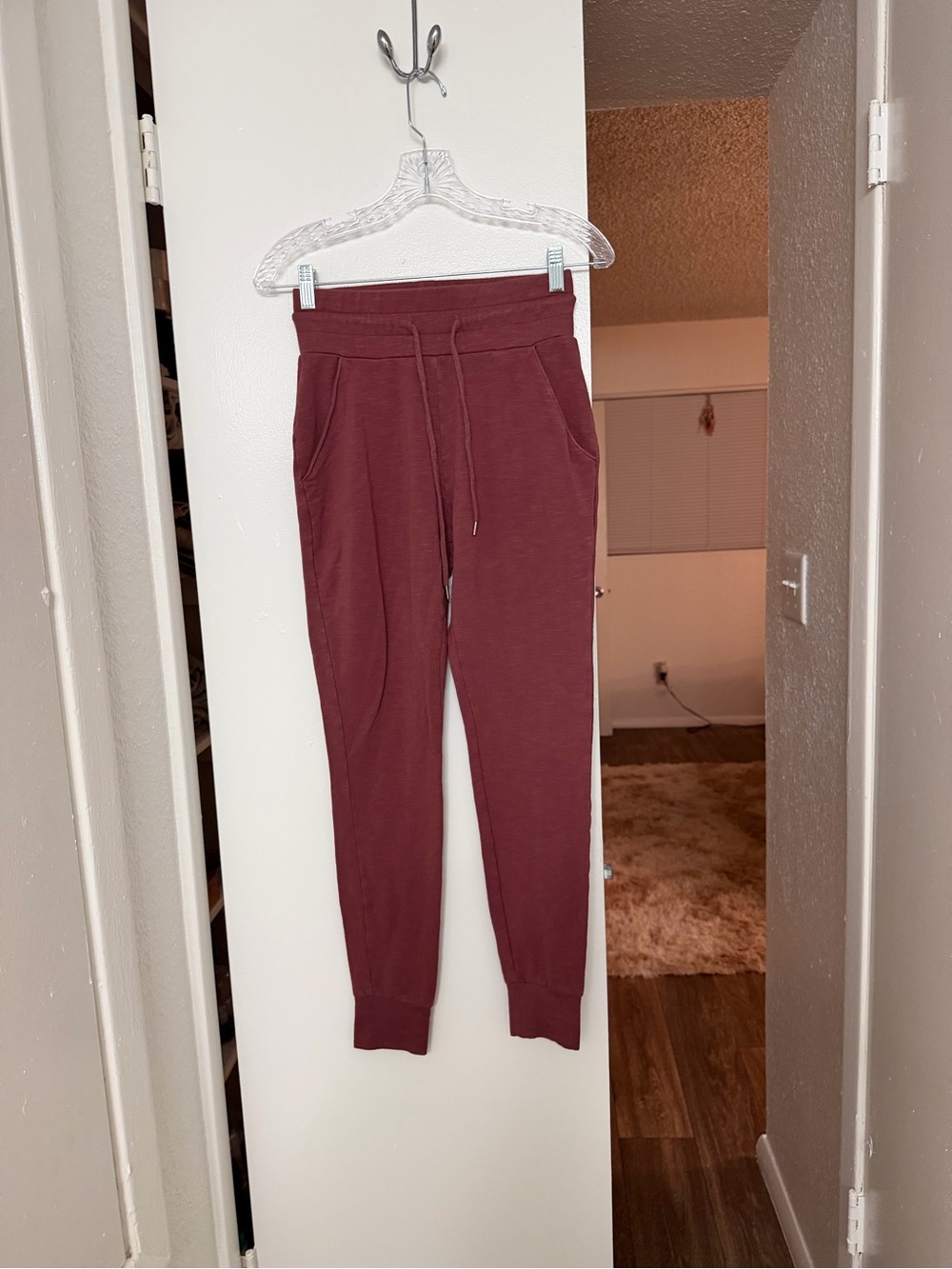 Savvy Mauve Ribbed Waist Sweatpants